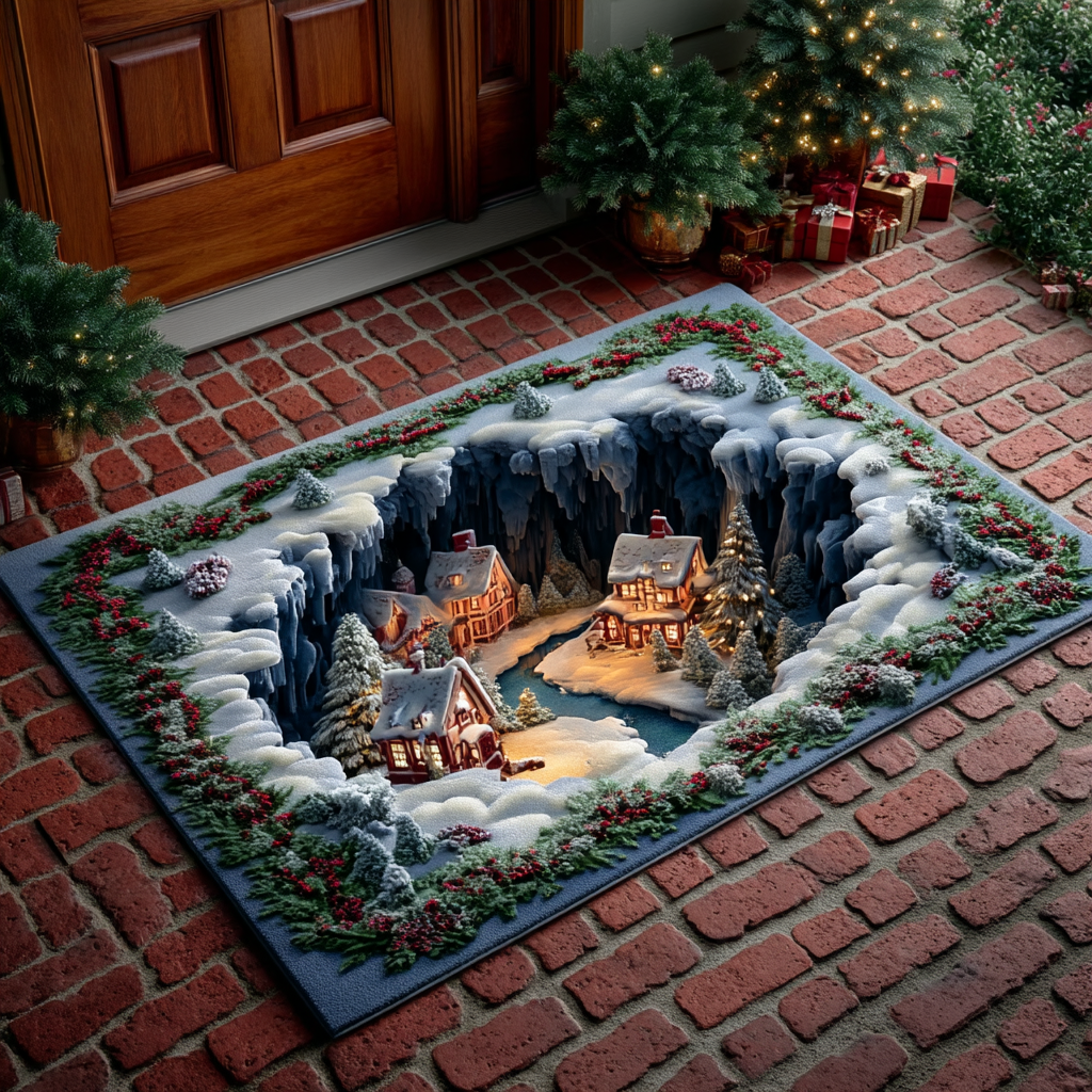 Jolly Christmas Village Doormat NCU0HH1144