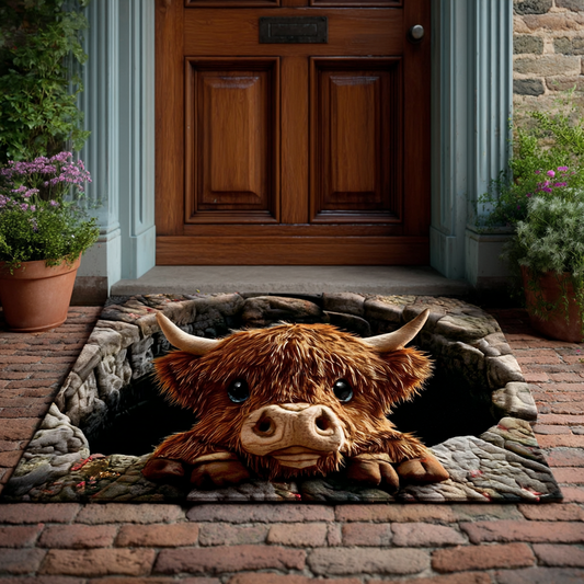 Grotto Highland Cow Doormat NCU0HH1151
