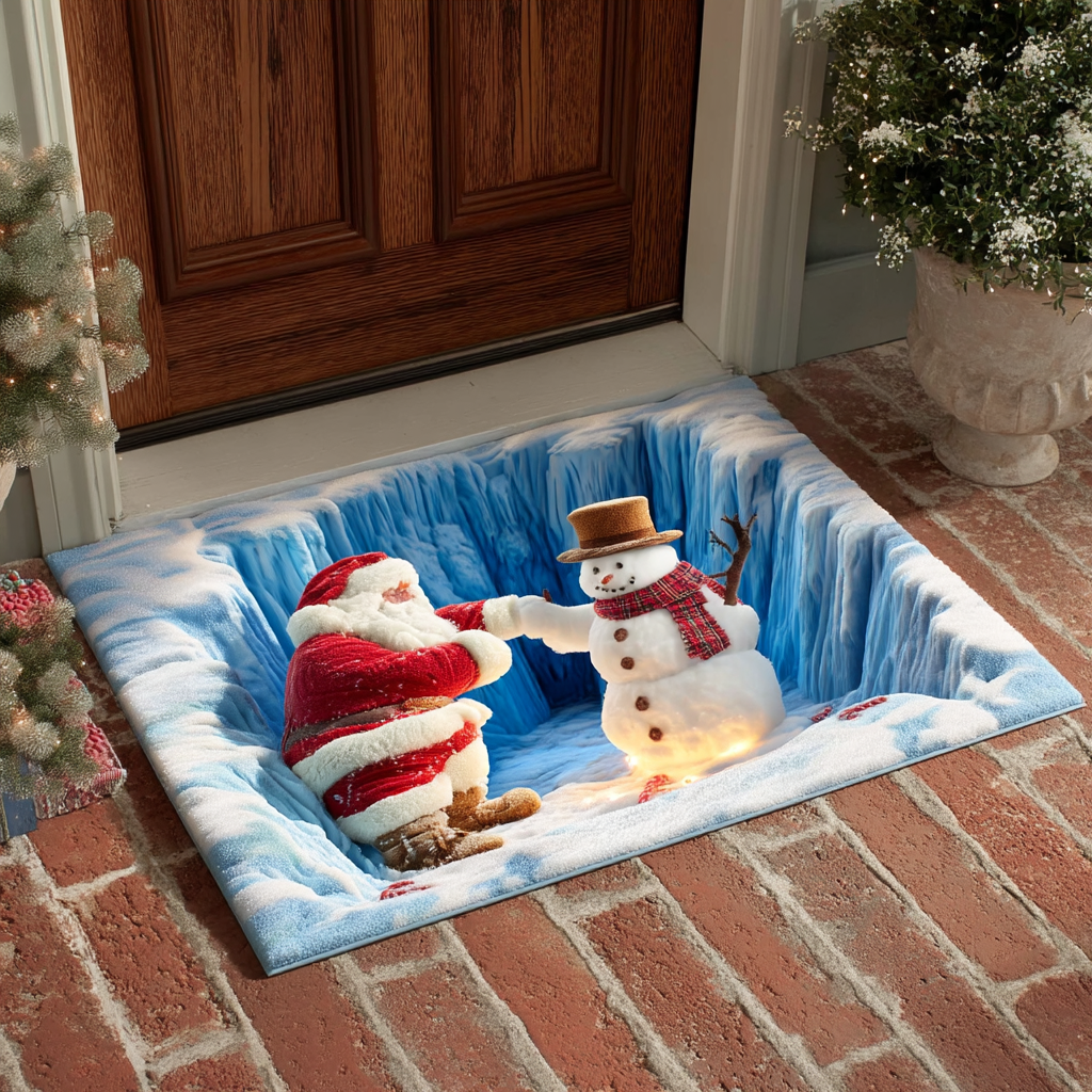 Santa Snowman Doormat NCU0HH1114