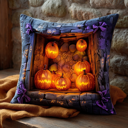 Haunted Pumpkin Pit Quilted Pillow Case NCU0XD905