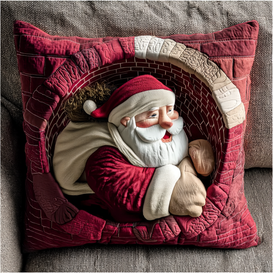 Chimney Santa Claus Illusion Quilted Pillow Case NCU0HH361