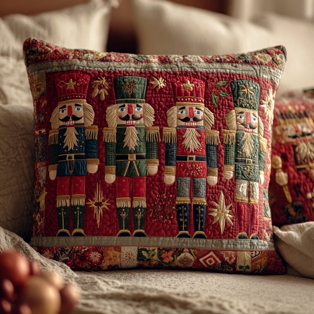 Nutcracker Parade Quilted Pillow Case NCU0TD1941