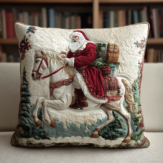 Santa White Horse Quilted Pillow Case NCU0HH741