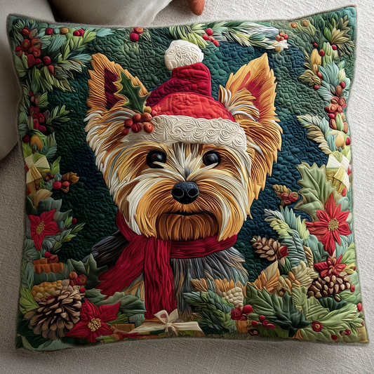 Dashing Yorkie Quilted Pillow Case NCU0HH733