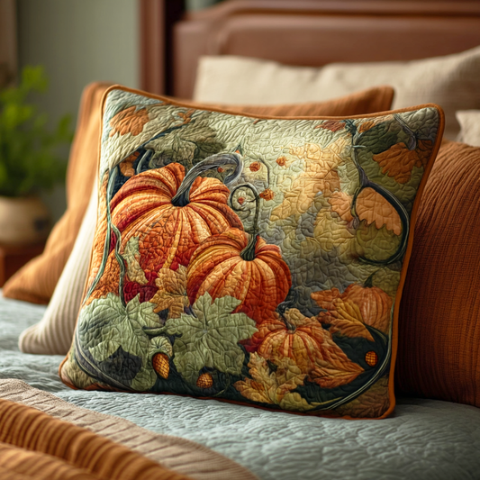 Harvest Pumpkin Quilted Pillow Case NCU0TD061