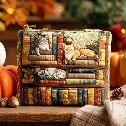 Cat Chronicle Quilted Zipper Pouch NCU0TD174