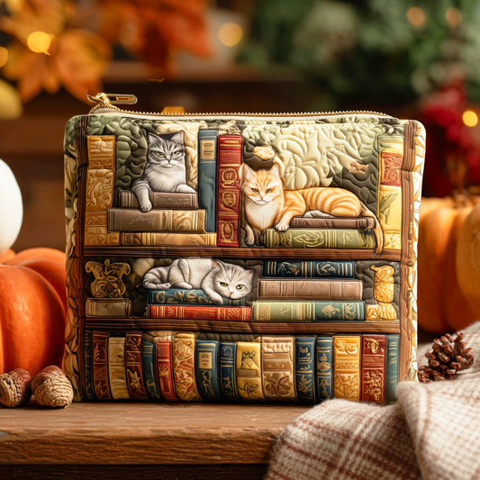 Cat Chronicle Quilted Zipper Pouch NCU0TD174