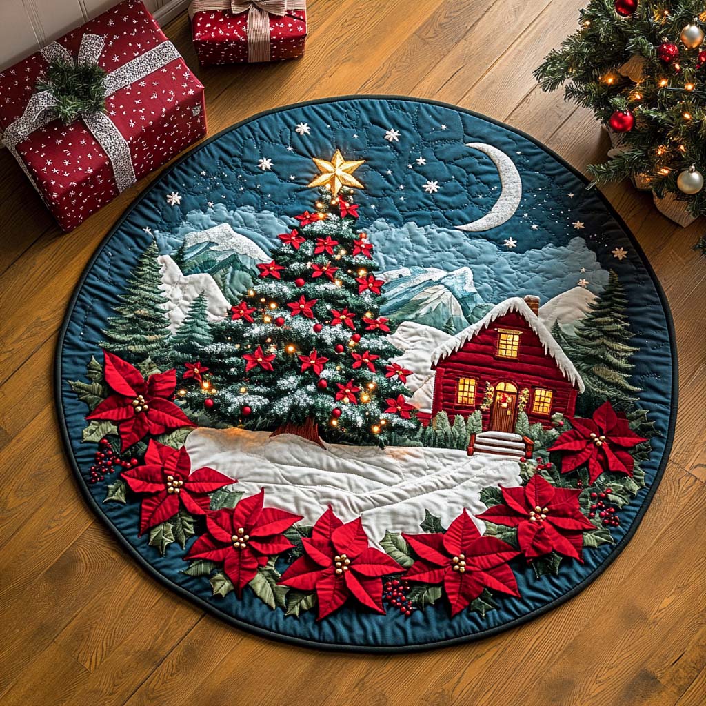 Midnight Mountain Haven Quilted Round Mat NCU0XD182