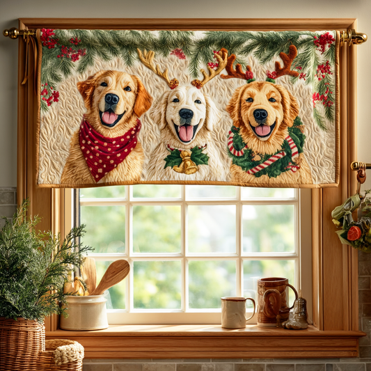 Triple Festive Goldens Quilted Valance NCU0TD680