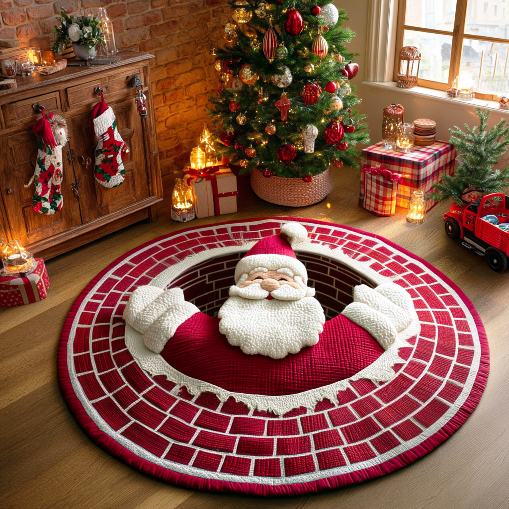 Santa Night Quilted Round Mat NCU0TD344