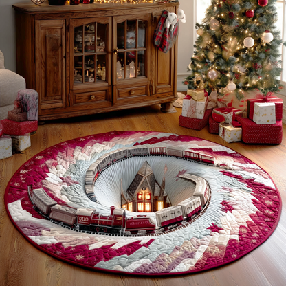 Steam Holiday Ride Quilted Round Mat NCU0TD787