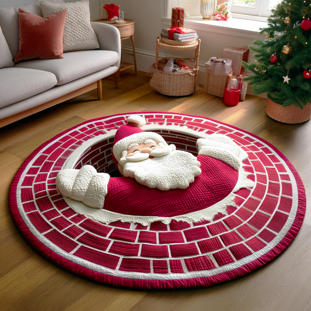 Santa Night Quilted Round Mat NCU0TD344
