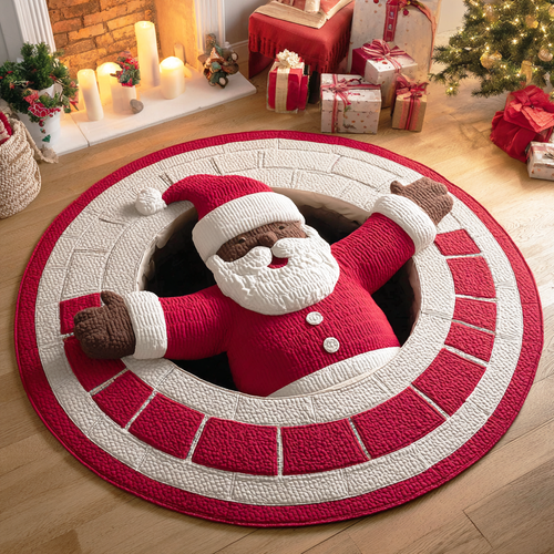 Ebony Santa Quilted Round Mat NCU0TD506