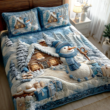 Winter Frost Glow 3-Piece Quilted Bedding Set NCU0TD967