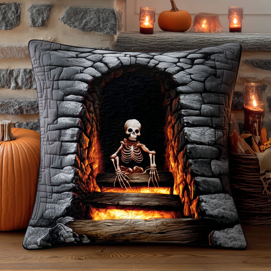 Inferno Skeleton Quilted Pillow Case NCU0XD756