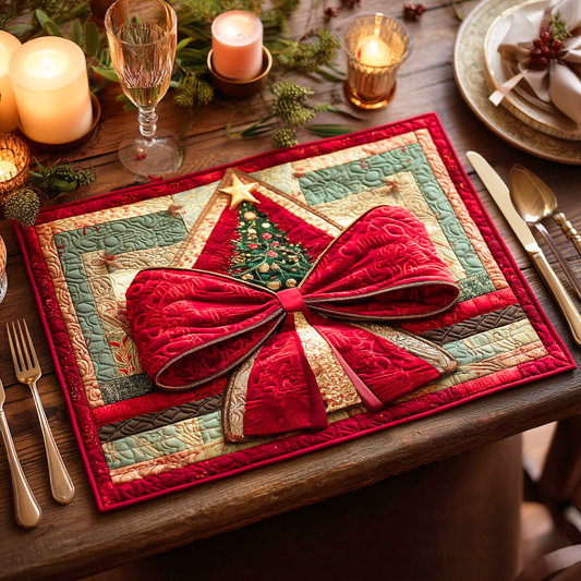 Silent Evergreen Quilted Placemat NCU0TD554
