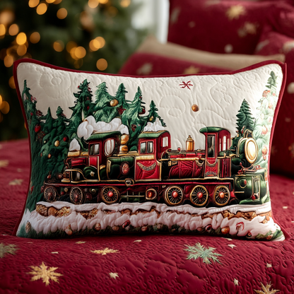 Festive Train Adventure Quilted Bedding Pillow Case NCU0XD208