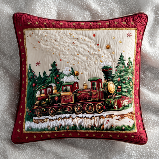 Festive Train Adventure Quilted Pillow Case NCU0XD208