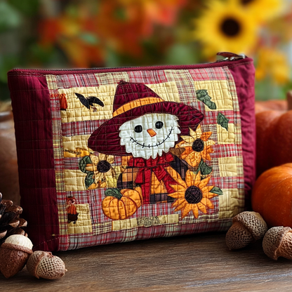 Sunny Scarecrow Quilted Zipper Pouch NCU0XD051