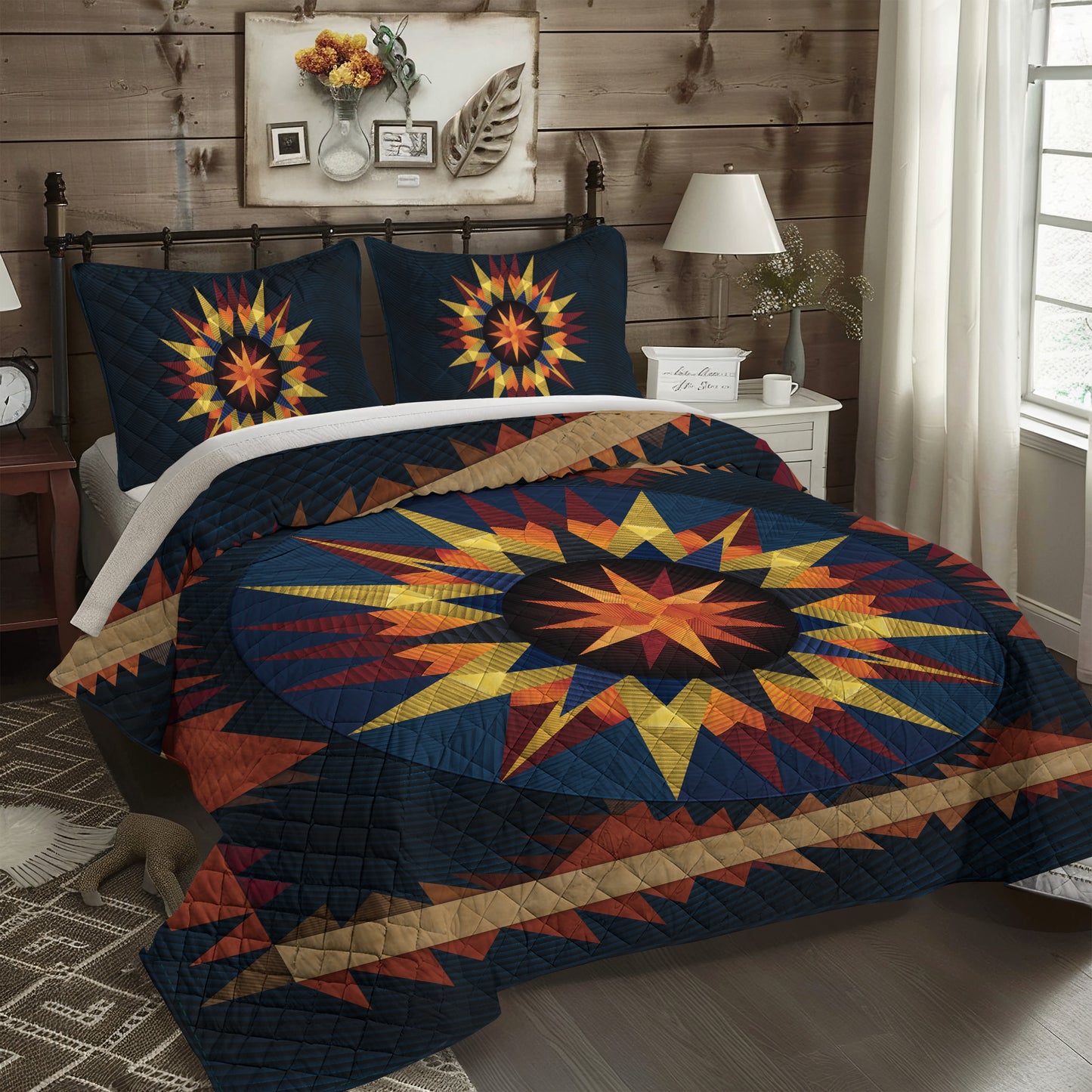 Native Meteor 3-Piece Quilted Bedding Set NCU0TH615