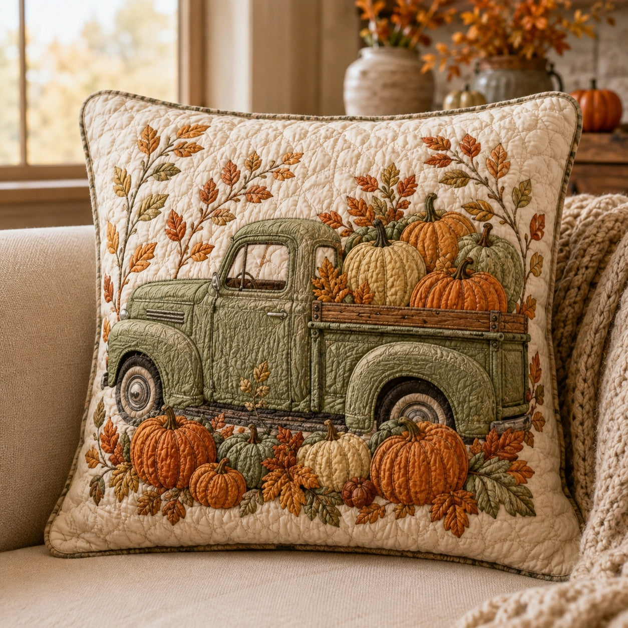 Gnome Truck Quilted Pillow Case NCU0VL3761