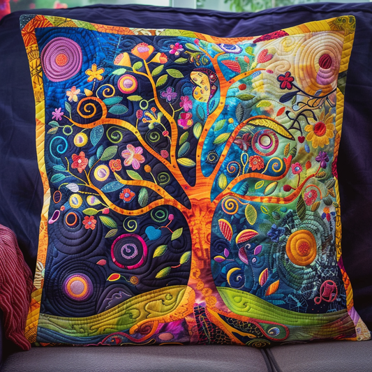 Tree of Life Moonlight Quilted Pillow Case NCU0PD109