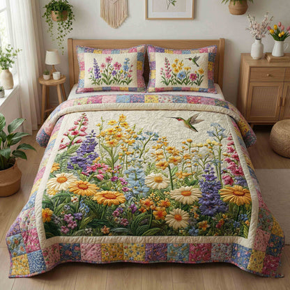 Spring Meadow Bloom 3-Piece Quilted Bedding Set NCU0NT12227