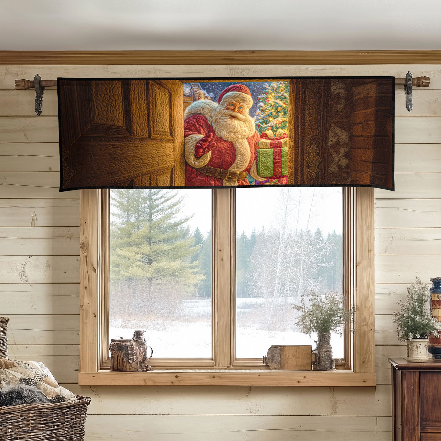 Santa Joy Ride Quilted Valance NCU0TD1462