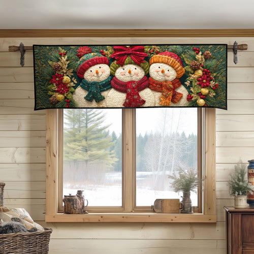 Snowman Winter Cheer Quilted Valance NCU0TD1482