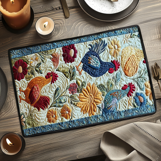 Rustic Roosters Quilted Place Mat NCU0VH4632