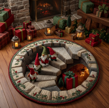 Gnome Stairs Quilted Round Mat NCU0XD1118