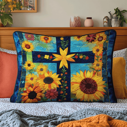 Sunlit Cross Quilted Bedding Pillow Case NCU0TH2963