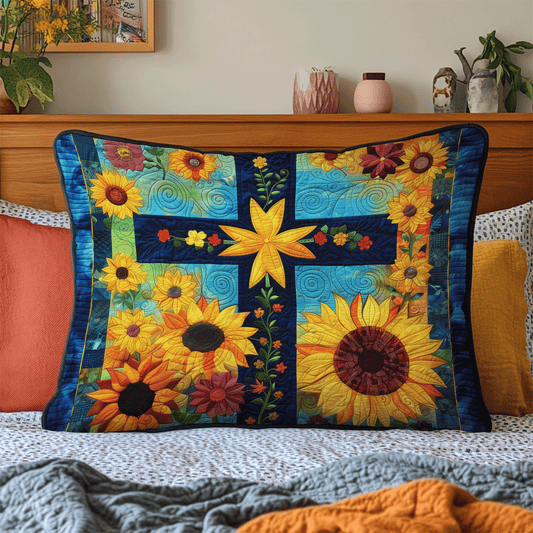 Sunlit Cross Quilted Bedding Pillow Case NCU0TH2963